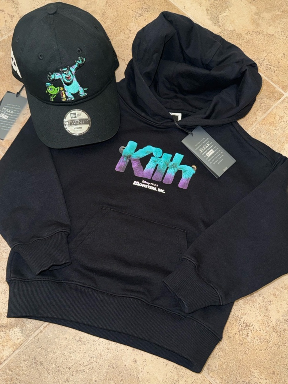 Kith Pixar Exclusive Monsters Inc. Hoodie Sweatshirt 4t  Youth Sz Hat ~SOLD OUT~